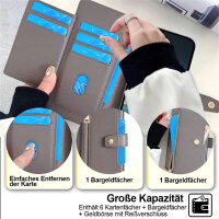 Handykette Google Hülle mit Band Handyhülle Kartenfächer PU Leder Umhängetasche Pixel 7 Grau