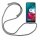 Handy Hülle mit Band Schutzhülle Handykette Seil Silikon Handy Tasche mit Schnur Motorola Moto E6S Grau