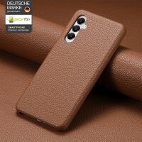 Hülle Handyhülle Stoßfeste Handy Tasche Ultra-Dünn Case Leder Bumper für Samsung Galaxy A55 Braun