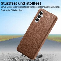 Hülle Handyhülle Stoßfeste Handy Tasche Ultra-Dünn Case Leder Bumper für Samsung Galaxy A55 Braun