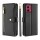Handykette Motorola Hülle mit Band Handyhülle Kartenfächer Leder Umhängetasche Moto G84 Schwarz