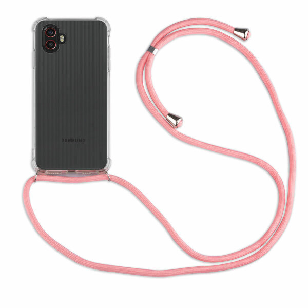 Handykette für Samsung Galaxy Xcover 6 Pro Handyhülle mit Band Hülle mit Kordel Rosa