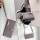 Handykette Xiaomi Hülle mit Band Handyhülle Kartenfächer PU Leder Umhängetasche Redmi Note 13 5G Grau
