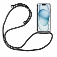 Handykette für Apple iPhone 15 Serie Hülle Handyhülle mit Band Hülle mit Kordel Schwarz iPhone 15 Plus