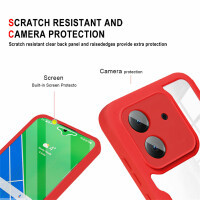 360° Grad Hülle Xiaomi Redmi 13C Rundum vollschutz Integriertem Displayschutz Rot