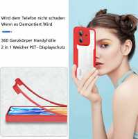 360° Grad Hülle Xiaomi Redmi 13C Rundum vollschutz Integriertem Displayschutz Rot