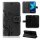 Motorola Handy Tasche Handyhülle Schutz Hülle Blumen Flip Cover Wallet Case Etui Motorola Moto G8 Power Lite Grau