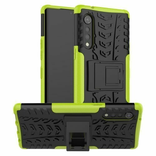 LG Velvet Hülle Handy Tasche Outdoor Case Back Cover Handyhülle Schutzhülle in Grün
