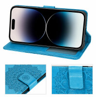 Handyhülle für Apple iPhone 14 Pro Max – Mandala Case Blau