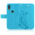 Huawei Handy Tasche Handyhülle Schutz Hülle Blumen Flip Cover Buch Case Etui Huawei P20 Lite Blau