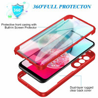 360° Grad Hülle für Samsung Galaxy A34 5G vollschutz Integriertem Displayschutz Rot