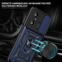 Outdoor Panzer Hülle Xiaomi Redmi 12C Handyhülle mit Kameraschutz Ringhalter Blau