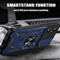 Outdoor Panzer Hülle Xiaomi Redmi 12C Handyhülle mit Kameraschutz Ringhalter Blau