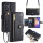 Handykette Samsung Hülle mit Band Handyhülle Kartenfächer PU Leder Umhängetasche Galaxy A34 Schwarz
