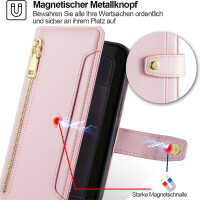 Handykette Google Hülle mit Band Handyhülle Kartenfächer PU Leder Umhängetasche Pixel 7A Rosa