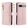 Handykette Google Hülle mit Band Handyhülle Kartenfächer PU Leder Umhängetasche Pixel 7A Rosa