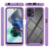 Motorola Moto G13 / G23 Handyhülle 2-teilig 360° Grad Hülle mit Displayschutz Lila