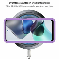 Motorola Moto G13 / G23 Handyhülle 2-teilig 360° Grad Hülle mit Displayschutz Lila