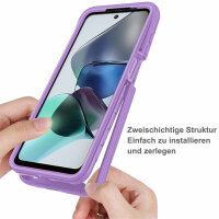 Motorola Moto G13 / G23 Handyhülle 2-teilig 360° Grad Hülle mit Displayschutz Lila