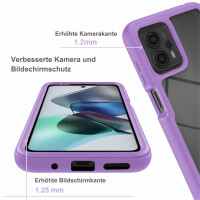 Motorola Moto G13 / G23 Handyhülle 2-teilig 360° Grad Hülle mit Displayschutz Lila