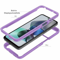 Motorola Moto G13 / G23 Handyhülle 2-teilig 360° Grad Hülle mit Displayschutz Lila
