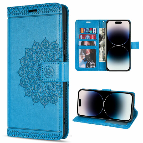 Handyhülle für Apple iPhone 14 Pro – Mandala Case Blau