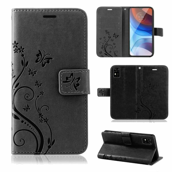 Handy Tasche ZTE Blade Hülle Schutzhülle Klapphülle Flip Case Buchhülle Etui TPU Blade A51 Schwarz