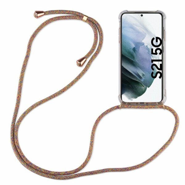 Handykette für Samsung S21 S22 S23 S24 FE Plus Ultra Handyhülle mit Band Hülle Galaxy S21 5G Rainbow