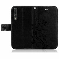Huawei P20 Pro Handy Tasche Handyhülle Wallet Schutz Hülle Blumen Flip Cover