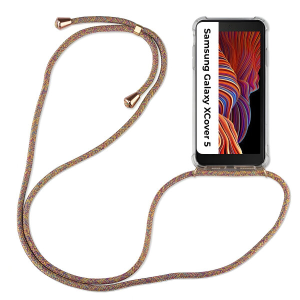 Handykette für Samsung Galaxy Xcover 5 – Handyhülle mit Band Rainbow