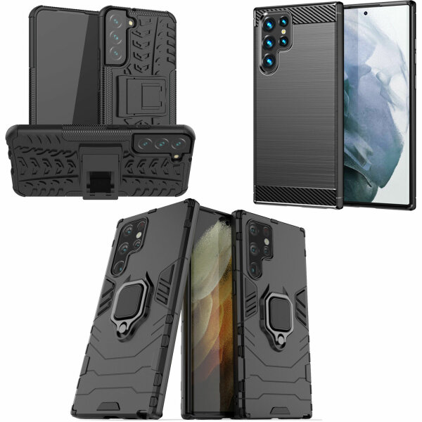 Schutz Hülle für Samsung Galaxy S22, S22+, S22 Ultra, Silikon Case Outdoor TPU