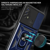 Outdoor Panzer Hülle Motorola Moto E20 E30 E40 Handyhülle Kameraschutz Ringhalte Blau