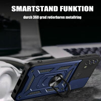 Outdoor Panzer Hülle Motorola Moto E20 E30 E40 Handyhülle Kameraschutz Ringhalte Blau