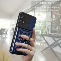 Outdoor Panzer Hülle Motorola Moto E20 E30 E40 Handyhülle Kameraschutz Ringhalte Blau