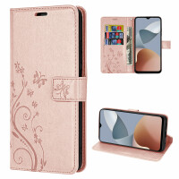 Hülle für ZTE Blade A54 Handy Tasche Handyhülle Wallet Case Klapphülle Flip Case Rosegold