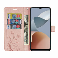 Hülle für ZTE Blade A54 Handy Tasche Handyhülle Wallet Case Klapphülle Flip Case Rosegold