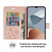 Hülle für ZTE Blade A54 Handy Tasche Handyhülle Wallet Case Klapphülle Flip Case Rosegold