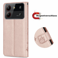 Hülle für ZTE Blade A54 Handy Tasche Handyhülle Wallet Case Klapphülle Flip Case Rosegold