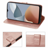 Hülle für ZTE Blade A54 Handy Tasche Handyhülle Wallet Case Klapphülle Flip Case Rosegold
