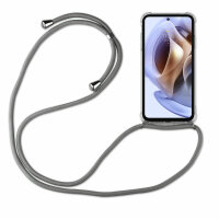 Handykette für Motorola Moto G31 / G41 Handyhülle mit Band Hülle mit Kordel  Grau