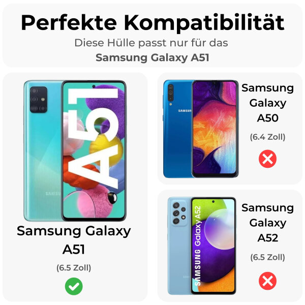 Handy Tasche für Samsung Galaxy A51 SM-A515 Hülle Case Buchhülle Klapphülle TPU Mandala Blau