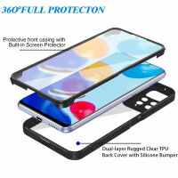 360°Grad Hülle Xiaomi Redmi Note 11 Pro Handyhülle mi Integriertem Displayschutz Schwarz