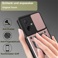 Outdoor Panzer Hülle Motorola Moto G54 Handyhülle mit Kameraschutz Ringhalter Rosegold