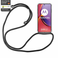 Handykette für Motorola Moto G85 Smartphone Halskette Hülle Handyhülle mit Korde Schwarz