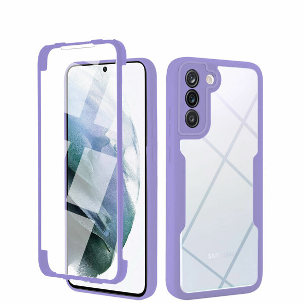 360° Grad Hülle für Samsung Galaxy S22+ vollschutz Integriertem Displayschutz Lila