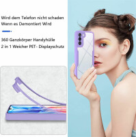 360° Grad Hülle für Samsung Galaxy S22+ vollschutz Integriertem Displayschutz Lila