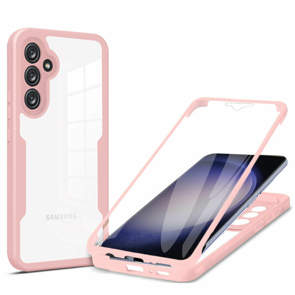 360° Grad Hülle für Samsung Galaxy S23 FE vollschutz Integriertem Displayschutz Rosa