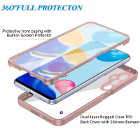 360° Grad Hülle für Samsung Galaxy S23 FE vollschutz Integriertem Displayschutz Rosa