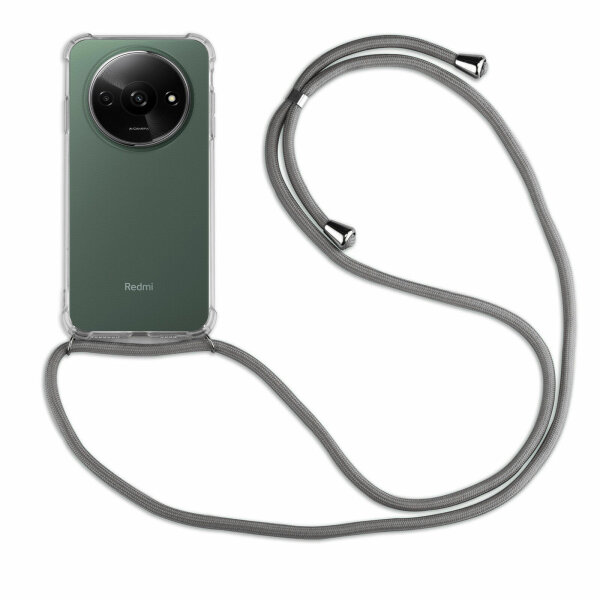 Handykette für Xiaomi Redmi A3 Handyhülle mit Band Case Hülle mit Kordel Bumper Grau