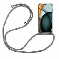 Handykette für Xiaomi Redmi A3 Handyhülle mit Band Case Hülle mit Kordel Bumper Grau